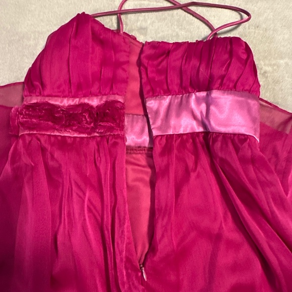 90s Fuschia Pink Dress Tulle Homecoming Size 6 Babydoll Y2K Fairy Laura Canada - Picture 6 of 9